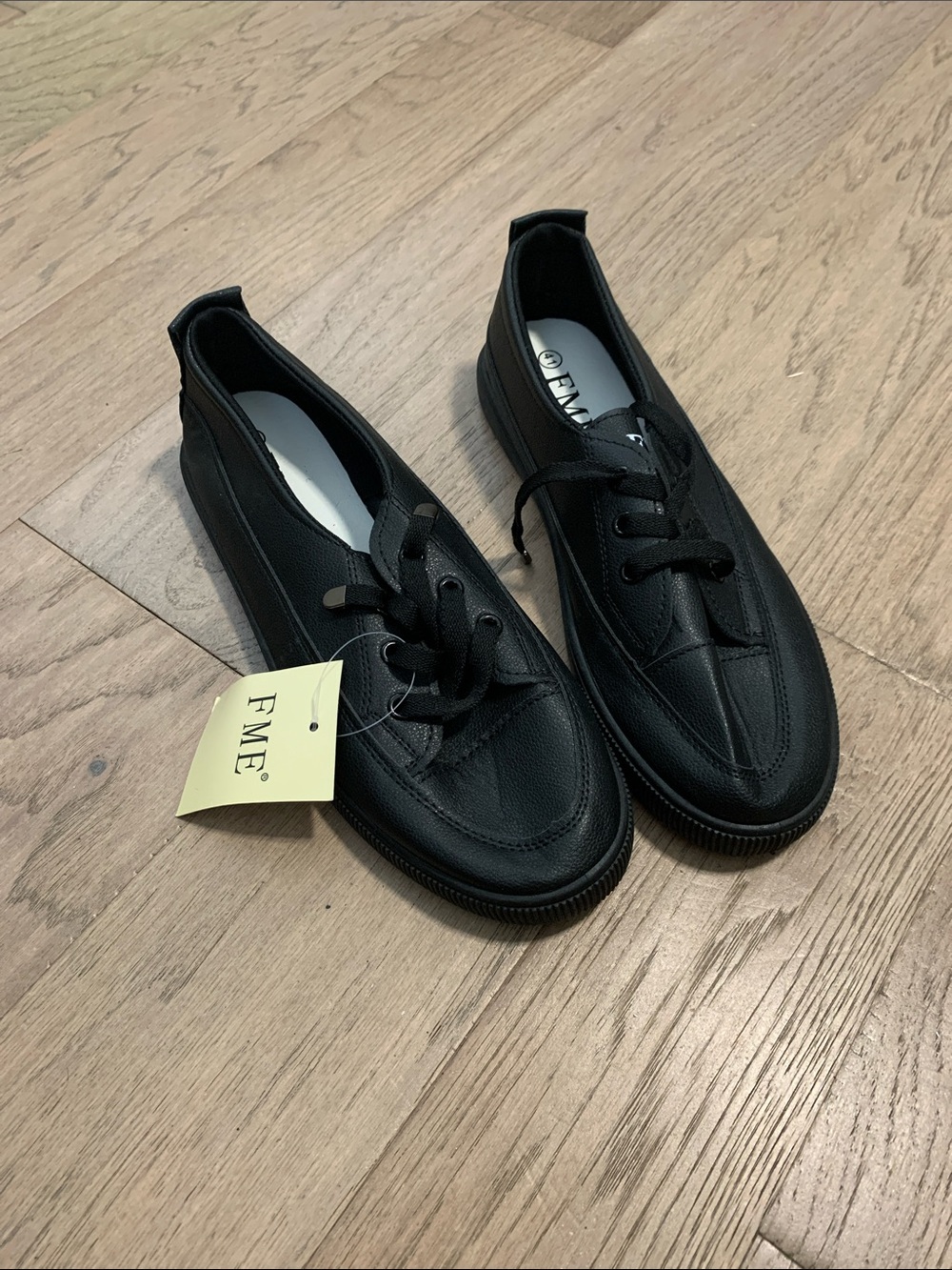 FME Makeover Essentials Black Lace-Up Women's Casual Sneakers